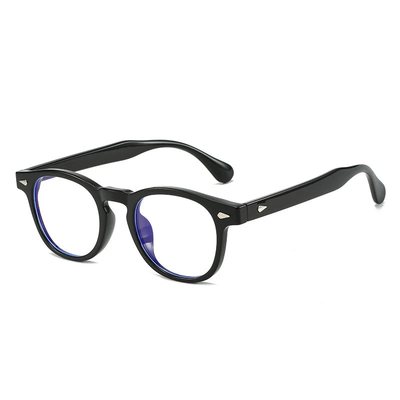 Black eyeglasses on a white background