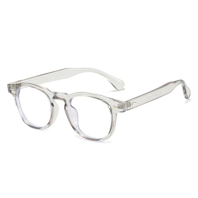 Clear eyeglasses on a white background