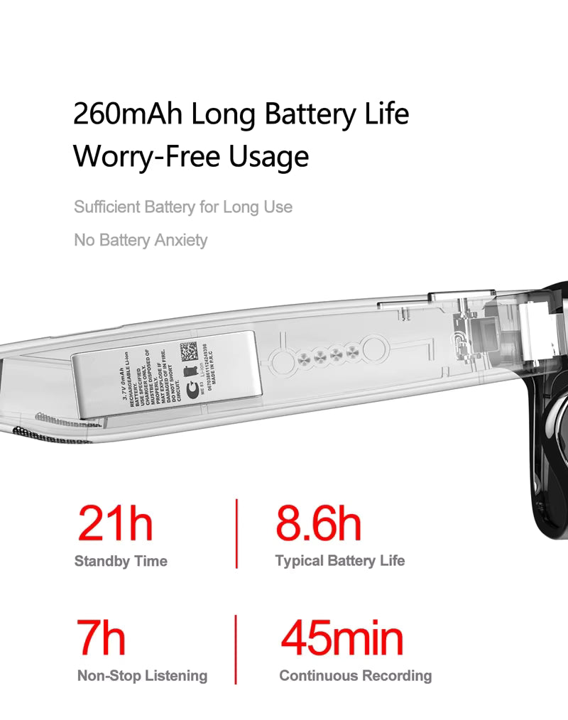 Battery with usage time specifications on a white background